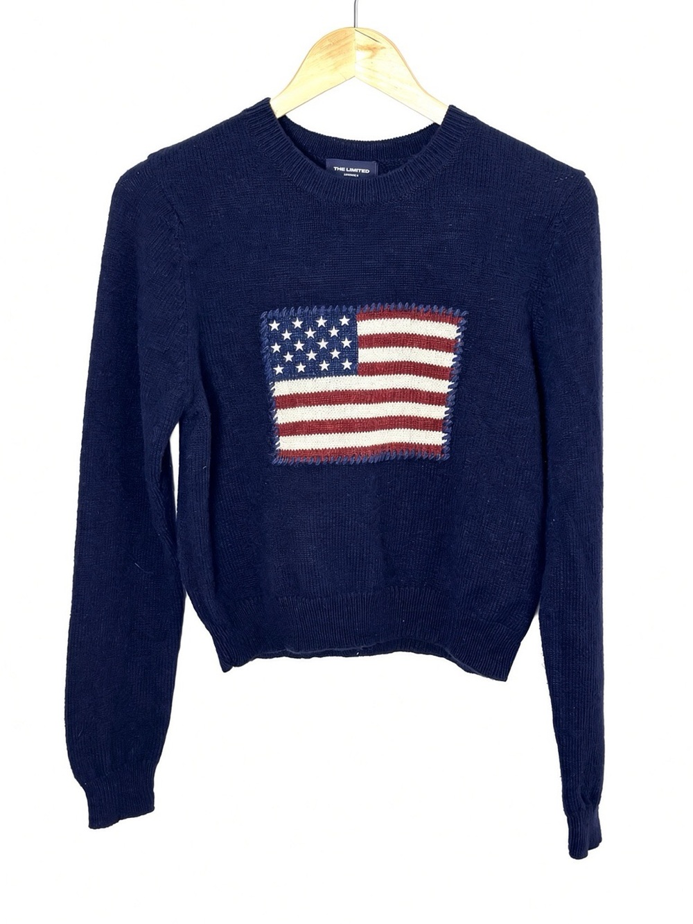 Vintage Wool The Limited America Navy Flag Sweater | Tagged L, Fits S
